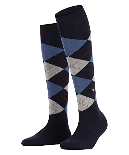 Burlington Damen Kniestrümpfe Marylebone W KH Wolle lang gemustert 1 Paar, Blau (Dark Navy 6375), 36-41 im Sale