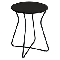 Thumbnail for Fermob Cocotte Hocker – Moderner 45,7 cm hoher rückenfreier Stahlhocker mit runder Sitzfläche – für den Innen- und Außenbereich in Lakritzschwarz im Sale