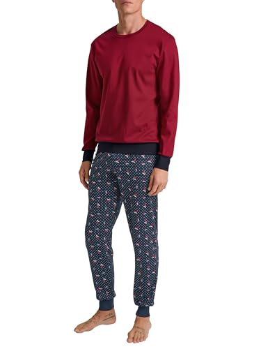 CALIDA Family & Friends Bündchen-Pyjama Herren, wärmende Baumwolle mit weichen Bündchen im Sale