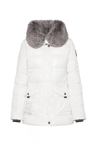 Thumbnail for SOCCX Damen Winterjacke mit hohem Kragen und Steppmuster Ivory im Sale