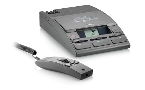 Philips LFH0725D Diktiergerät, inklusiv 30 Minuten Mini-Kassette LFH0005, Hand-Mikrofon LFH0276 und Netzteil LFH0155, anthrazit im Sale