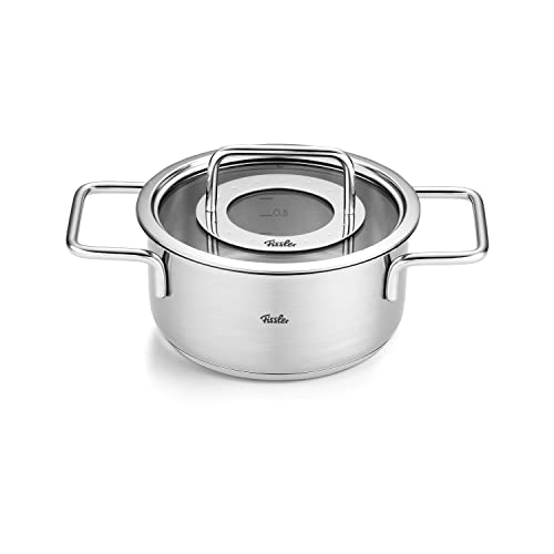 Fissler Pure Collection / Edelstahl-Kochtopf (Ø 16 cm, 1,9L) Töpfe inkl. Glas-Deckel, Innen-Skalierung – Induktion, Silber im Sale