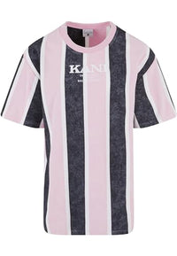 Thumbnail for Karl Kani Herren KM242-005-2 Retro Washed Stripe Tee Rose/Grey/White im Sale