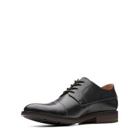 Thumbnail for Clarks Herren Becken Cap Derbys, Schwarzes Leder, 42.5 EU im Sale