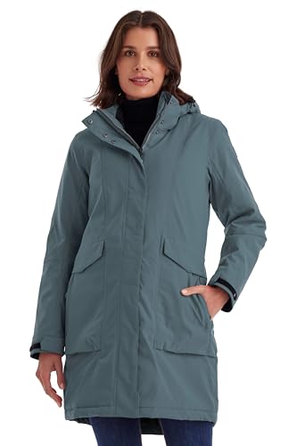 killtec Damen Parka/Mantel wasserdicht mit abzippbarer Kapuze Damen Funktionsparka, blaugrau, 38, 43284-000 im Sale