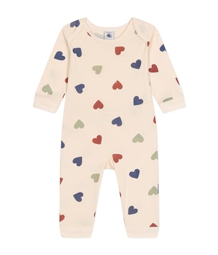 Petit Bateau A0ASM Langärmliger, Fußloser Schlafanzug Unisex Baby Avalanche/Multico 6 Monate im Sale