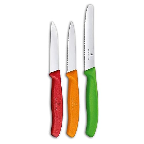 Victorinox Swiss Classic Vegetable Knife Set, 3-piece, Fruit Knife, Straight Edge, Extra Sharp, Robust Plastic Handle, Multi-colored on Sale