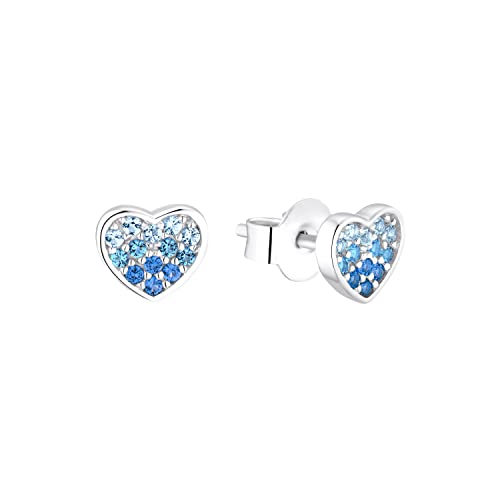 s.Oliver Ohrstecker 925 Sterling Silber Mädchen Kinder Ohrschmuck, mit Zirkonia synth., 0,6 cm, Silber, Herz, Kommt in Schmuck Geschenk Box, im Sale