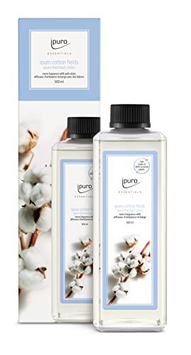 ipuro - refreshing cotton fields room fragrance refill - subtle room fragrance refill with powdery vanilla notes - stylish room fragrance refill bottle for a puristic fragrance experience 500 ml