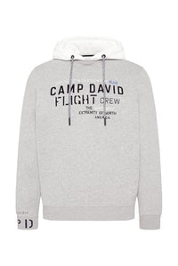 Thumbnail for Camp David Herren Sweatshirt mit Kontrastkapuze und Logo-Stickereien Granite Melange 4 im Sale