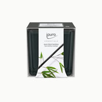 Thumbnail for ipuro - decorative black bamboo scented candle - minimalist & puristic scented candles in a glass - intense with green woody notes - stylish candle 125 g, clear