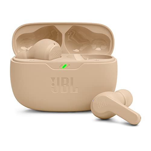 JBL Wave Beam – Kabellose In-Ear Ohrhörer mit IP54 und IPX2 Wasserdichtigkeit – Freisprechfunktion und 32 Stunden Akkulaufzeit – In Beige im Sale