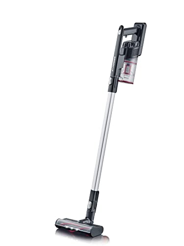 SEVERIN 2-in-1 upright and handheld vacuum cleaner, cordless vacuum cleaner with up to 40 min. running time, cordless vacuum cleaner with high-speed electric brush and LED lighting, black/red, HV 7154 on sale