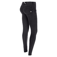 Thumbnail for Freddy WR.UP Women's Push-Up Jeans - Regular Waist Super Skinny - Black - Black Seams on Sale