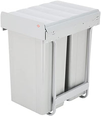 Thumbnail for WESCO Bio-Double 40 DT-32 built-in waste bin, 338 x 585 x 485 mm, 2 x 32 L, aluminum grey, 1 piece, 757812-85