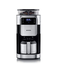 Thumbnail for SEVERIN filter coffee machine with stainless steel grinder and thermos jug, finest grind and individually selectable grinding level, 1000 W, for up to 8 cups / approx. 1 liter, black, KA 4814 on sale