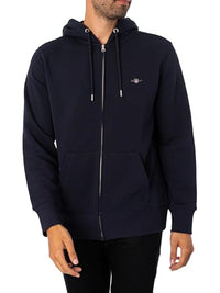 Thumbnail for Gant Herren Reg Shield Full Zip Hoodie Kapuzenpullover, Evening Blue, 3XL EU im Sale