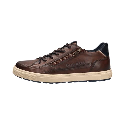 bugatti Herren Sneaker, Männer Schnürer, Wechselfußbett,Schnuerer,straßenschuhe,Strassenschuhe,Schnuerung,lace-up Shoes,Cognac (6300),43 im Sale
