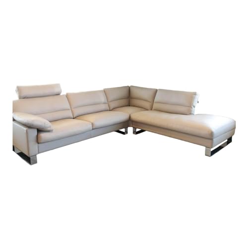 Ecksofa Esparo 400 Bezug Leder I 43.210 Creme Kufen 8 HG Mit Kopfstütze Und Arml... im Sale