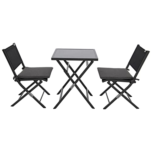 Doppler Expert 3-piece aluminum balcony set | Folding table and two balcony chairs | Set for balcony and terrace | Garden furniture seating group | For small balconies | Space-saving balcony furniture | With hanging board on sale