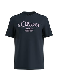 Thumbnail for s.Oliver Herren 2146609 T-Shirt mit Logo, blau 59D2, im Sale