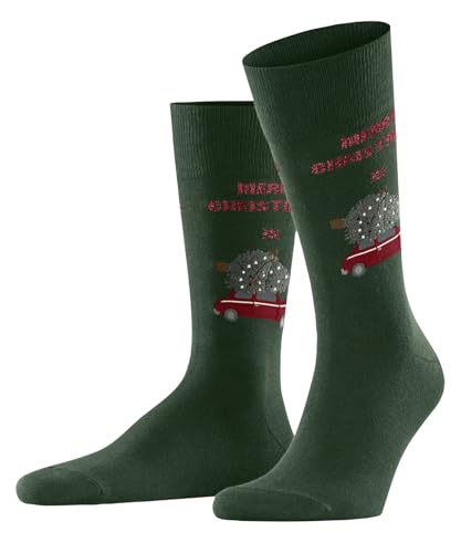 Burlington Herren Socken X-Mas Caro So Baumwolle gemustert 1 Paar, Grün Eucalyptus 7502, 40-46 im Sale
