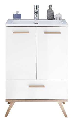Pelipal Quickset 923 washbasin with base cabinet, wood-based material, Ribbeck oak horizontal NB, 89.5 x 61 x 46 cm on sale