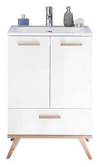 Thumbnail for Pelipal Quickset 923 washbasin with base cabinet, wood-based material, Ribbeck oak horizontal NB, 89.5 x 61 x 46 cm on sale
