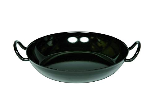 Riess, 0603-022, Schlemmerpfanne 30, CLASSIC - SCHWARZEMAILLE, Durchmesser 30 cm, Höhe 7.9 cm, Emaille, schwarz, Servierpfanne, Gourmetpfanne, Induktion im Sale