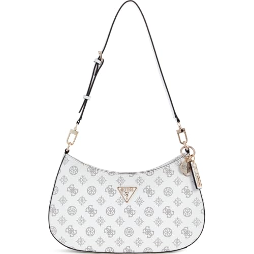 Noelle Top Zip Shoulder Bag white logo im Sale