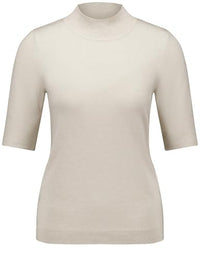 Thumbnail for Gerry Weber Damen Kurzarmpullover mit Turtleneck halber Arm unifarben Schwarz 42 im Sale