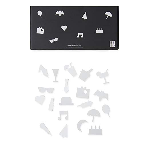 Design Letters Party Icons for Message Boards, 20 Pack (White) - Graphic symbols for your party. Create a fun drink menu with the sharp-edged icons on the board.