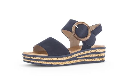 Gabor Damen Sandaletten, Frauen Sandalen,Best Fitting,Freizeitschuhe,offene Schuhe,Strandschuhe,Riemchensandalen,Blue (So.Blue),39 im Sale