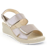 Thumbnail for Medima, Damen-Schuh mit ausziehbarem Fußbett, doppeltes Reißband und Glitzer, Taupe, EU im Sale