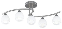 Thumbnail for Trio Leuchten ceiling light in matt nickel with white glass, clear decorative lines, exclusive 5 x E14 max. W, 72 x 27 cm 605600507 on sale