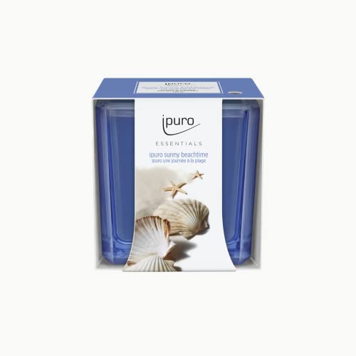 ipuro - decorative ipuro sunny beachtime scented candle - minimalist &amp; puristic scented candles in a glass - intense scented candles with sparkling &amp; fresh notes - stylish candle 125 g on sale