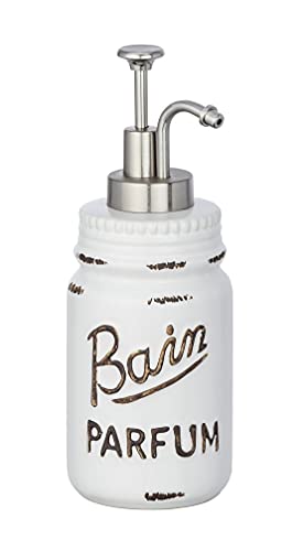 WENKO Lavars Ceramic Soap Dispenser - Liquid Soap Dispenser, Dish Soap Dispenser, Capacity: 0.43 l, Ceramic, 8 x 20.5 x 8.5 cm, Cream on Sale