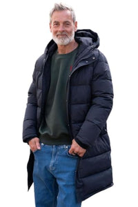 Thumbnail for derbe Wintermantel Bigholm Herren Dunkelblau 3XL | Winterjacke | Steppmantel | Pufferjacke | Daunenmantel | lang | Vegan im Sale
