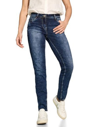 Thumbnail for CECIL Damen Style Scarlett 1-Knopf 59 Jeans Casual Fit, Mid Blue Wash, 31W / 30 im Sale