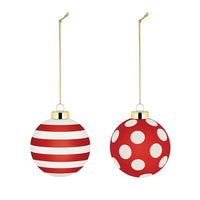 Thumbnail for Alessi Delight NZ04SET2 – Set aus Zwei Christbaumkugeln, aus Mundgeblasenem Glas, Durchmesser 6 cm, Rot, Weiß, Gold im Sale