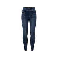 Thumbnail for FREDDY - Crossover-Hose mit hoher Taille aus Denim-Strick in Used-Optik, Dunkle Jeans, im Sale