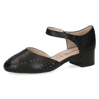Thumbnail for Caprice women's pumps with strap made of leather with block heel, shoe width H, extra width, black (Black Nappa), 37.5 EU on sale