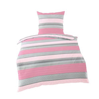 Thumbnail for Bierbaum Microfaser Velours - Fleece Winter Bettwäsche 2 TLG. 135x200cm Pink Rosa Grau Ornamente im Sale