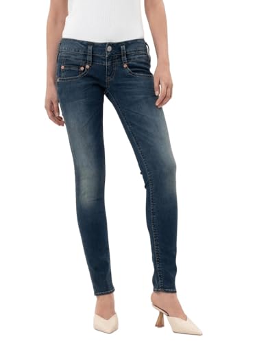 Herrlicher Damen Pitch Slim Reused Denim Jeans, clean L32, W24/L32 im Sale