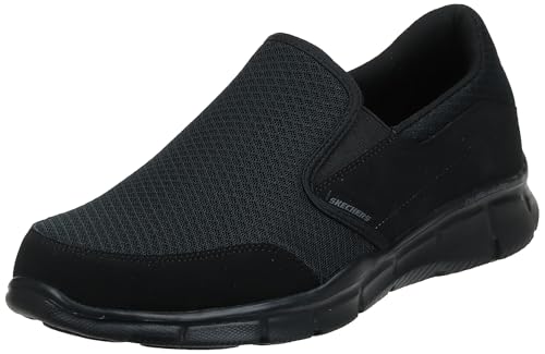 Skechers Men's Equalizer Persistent Low Top, Black Mesh Duraleather Trim, 45 EU on sale