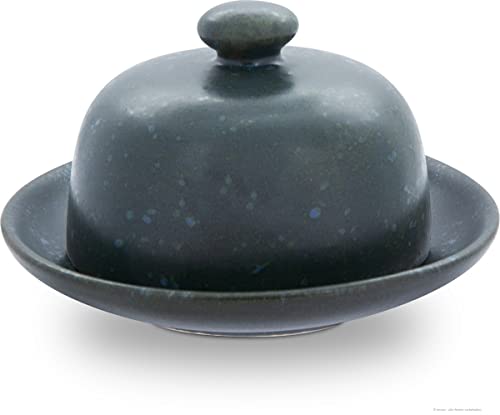 Original Bunzlauer Käseglocke S/Buttedose für Rollbutter - Ø = 14,0 cm, Dekor ZIELON