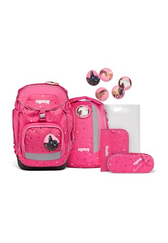 ergobag pack Set ergonomischer Schulrucksack, 6-teilig, Urlaub auf dem ReitBärhof - Pink, Einheitsgröße im Sale