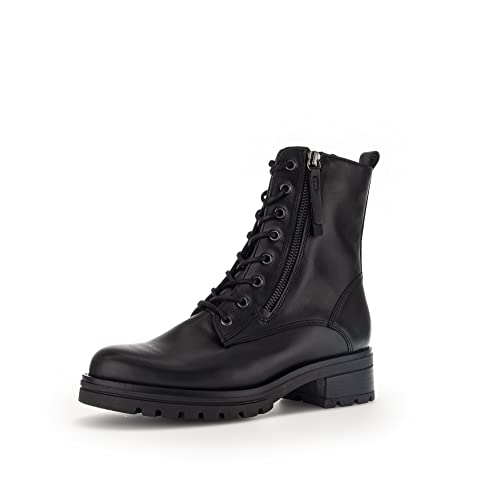 Gabor Damen Schnürstiefeletten, Frauen Stiefeletten,Leichte Mehrweite (G),Bootee,Booties,halbstiefel,schw(Flausch/Gold),40.5 im Sale