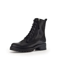 Thumbnail for Gabor Damen Schnürstiefeletten, Frauen Stiefeletten,Leichte Mehrweite (G),Bootee,Booties,halbstiefel,schw(Flausch/Gold),40.5 im Sale