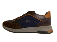 Thumbnail for La Martina - Herrenschuhe aus Wildleder und Canvas, Sohle aus Gummi, Farben Braun und Blau, blau, EU im Sale